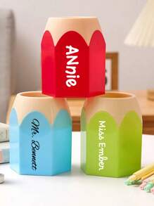 Personalized Pencil Holder For Desk Decor: A Thoughtful Gift Idea For Preschool Teachers With Custom UV Printing Options For Names And Text In Various Colors And Fonts Back To School,Multi-Functional,Ornamental,Reusable,Modern,Colorful,Cute,Vintage,Cartoon,Kawaii,Custom,Personalized,Unique,Customized,Workers,Clients,Students,For Business/Work/Office,For School,School Supplies,School Supplies,Back To School,For Office,For School,For Classroom,For Teacher Gifts,For University,For Colleague,For Dorm Rooms,For Teacher,For Boys And Girls,For Teenagers,Junior High School Students,Middle School Students,High School Senior High School Students,College Students,University Students,Freshman,Sophomore,Underclassmen - Multicolor - View 6