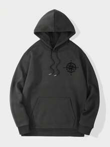 Men's Compass & Raven Element Loose Pocket Hoodie, Leading Fashion , Autumn/Winter