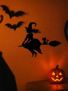 CIF BUY Decoración de pared de metal de una bruja misteriosa bailando con mariposas. Acabado negro elegante, perfecto para Halloween y decoración durante todo el año. Agrega una atmósfera gótica encantadora a cualquier espacio, adecuado para la decoración del hogar moderno, la decoración familiar, la decoración de la habitación, la decoración del dormitorio.