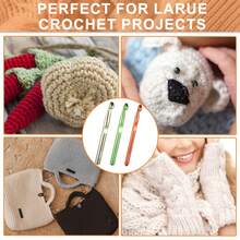 1/3pcs Large Crochet Hook, 15mm 12mm 10mm Aluminum Crochet Big Huge Crochet Hooks For Chunky Yarn Crochet Needles Big Standard Size Crochet Hooks