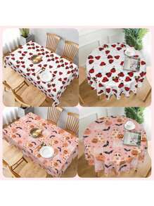 1pc Ladybug/Cute Ghost Heatproof Tablecloth, Adorable Polyester Rectangular/Round Decorative Tablecloth Suitable For Living Room And Kitchen Decor Halloween Party
