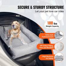 Dog Booster Car Seat Pet Car Seat For Medium Large Dog Up To 100 Lbs Gray