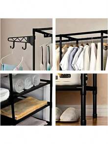 Double/Triple/Quadruple Clothes Rack Open Concept Clothes Organizer Modern Wardrobe - Nhiều màu - Xem 5
