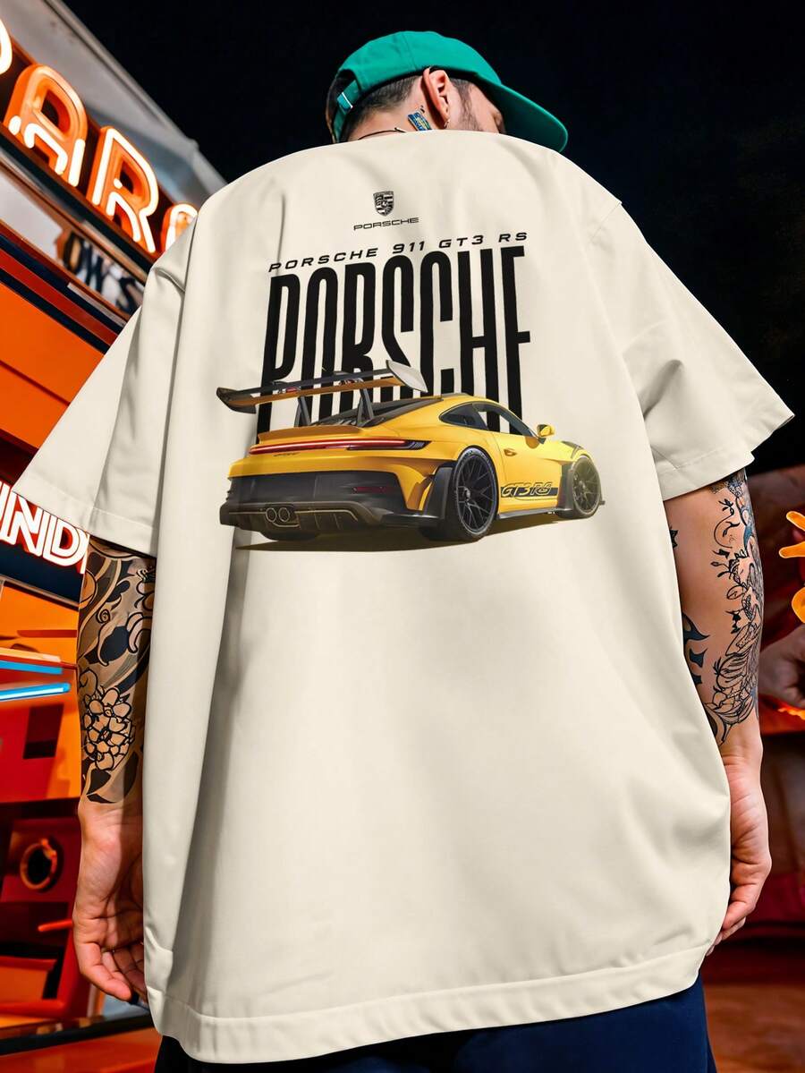 Oversized Streetwear T-Shirt 911 GT3 RS Luxury Automotive Sports REF 7253 VEST NERD - 卡其色 - 查看 1