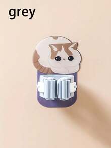 Fashionable Cartoon Cat Wall Hook, Bathroom Mop Hook, Multi-Purpose Adhesive Broom/Mop Hanger, Plastic Self-Adhesive Easy Install Mop Broom Rack, Practical Installation Clip, Suitable For Home And Bathroom - Multicolor - View 8
