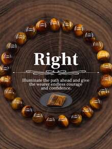 1pc Natural Crystal Beaded Bracelet, Elastic Stretch Bracelet Suitable For Men And Women, Daily Wear - Natural Stone Bracelet - View 13