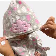 Pijama Fofinho Macacão Nuvem Kigurumi cosplay Menina Original Ideal para Festa Temática, Festa Do Pijama, Viagem, Lazer - Cinza - Visão 6