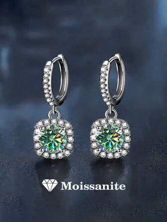 2 piezas Pendientes de botón de moissanita de plata de ley 925 de 5.0 mm versátiles y de lujo, adecuados para el uso diario de los hombres, Día de San Valentín, Navidad, Acción de Gracias, Año Nuevo, joyería de plata para hombres, moissanita para hombres, regalo de joyería hip-hop