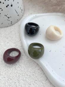 1pc/4pcs/Set Resin Teardrop Rings, Glamorous Luxury Resort Party & Casual Daily Wear Jewelry Rings, Unisex Gift - Ring - View 8