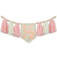 1pc 1/2 Tall Stool Banner, Birthday Party Tassel Garland, Boho Style Birthday Party Decor, 6 Months Birthday Party, Half Year Birthday Decoration