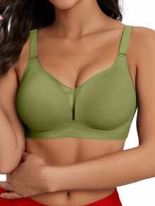 3pcs Seamless Bras For Small Bust Women, Thin Padded Deep V One-Piece Wireless Backless Bras - Multicolor - View 4