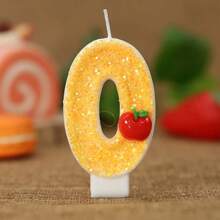 1支手工制作的黄色亮红色苹果生日蜡烛，适合装饰生日、周年纪念、纪念活动、主题派对和蛋糕，男女皆宜。 - 黃色 - 查看 20