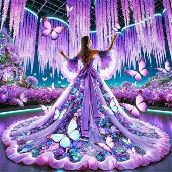 1 件 5D DIY 钻石画套装，紫色蝴蝶女孩，十字绣马赛克画，马赛克艺术工艺品家居墙面装饰，礼物，无框