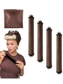 4/5件套女士卷发工具套装，丝滑柔顺免加热卷发套装，包含卷发棒和电卷发棒，适合睡眠时使用，高回弹橡胶填充，更柔软耐用，轻松打造卷发，日常、度假、派对、旅行必备，卷发神器