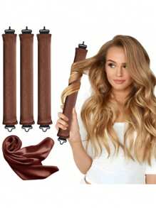 4/5件套女士卷发工具套装，丝滑柔顺免加热卷发套装，包含卷发棒和电卷发棒，适合睡眠时使用，高回弹橡胶填充，更柔软耐用，轻松打造卷发，日常、度假、派对、旅行必备，卷发神器