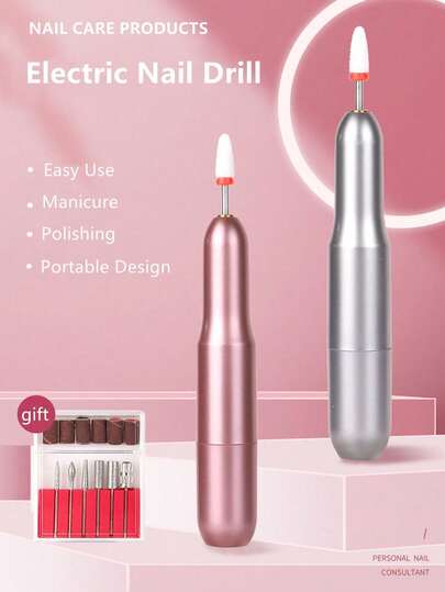 专业电动指甲钻套装，可充电无绳指甲锉套装，6 档变速（10,000-30,000 RPM），适用于水晶/凝胶指甲的金刚石钻头，沙龙和家庭美甲/修脚工具，非常适合美甲师、DIY 爱好者和足病医生，非常适合母亲节和情人节礼物，低振动和超静音运行