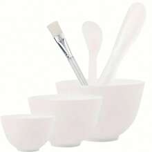 Set de 6 tazones de mezcla de silicona para mascarillas faciales - Herramienta profesional para mezclar mascarillas faciales (Blanco)