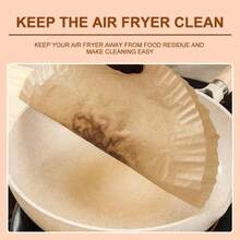 100-300 PCS Round Disposable Non-Stick Air Fryer Steamer Paper Liner Parchment Baking - Brown - View 10
