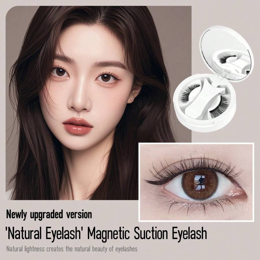 C&Litangel - Magnetic False Eyelashes, Easy To Put On In 3 Seconds, Natural And Light False Eyelashes 3D Magnetic False Eyelashes Set, Reusable, No Glue Required, Waterproof And Natural Effect, Double-Layer Design, Easy To Wear Eye Makeup, 4/8 Pieces Optional, First Choice For Beginners, Suitable For Easter, Travel Parties And Festivals - màu đen - Xem 1