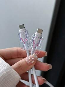 3pcs Set Charging Cable Protector Case, 26 Alphabet Letter Pattern A/B/C/D/E/F/G/H/Y/J/K/L/M/N/O/P/Q/R/S/T/U/V/W/S/Y/Z, Suitable For 20W UK Apple Fast Charger Adapter Charger Protector Charger Case Phone Accessories