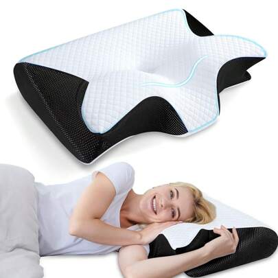 Ergonomic Memory Foam Pillow For Cervical Neck Shoulder Orthopedic Pain Relief