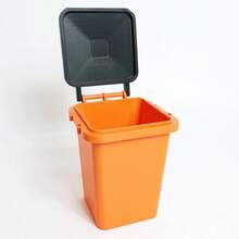ORIZZONTE Mini Desk Trash Cans – Set Of 3 Colorful Containers With Lids – Creative Design For Home/Office – Organization Gift Idea – 100% Made In Italy, Shipping From Italy - Orange - View 4