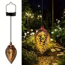 Luces colgantes con forma de lágrima alimentadas por energía solar, decoración de jardín al aire libre como regalo para mamá, abuela, luces decorativas de metal alimentadas por energía solar para el patio, jardín, porche