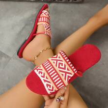 1 pereche de sandale plate de vară, casual, pentru plajă și acasă