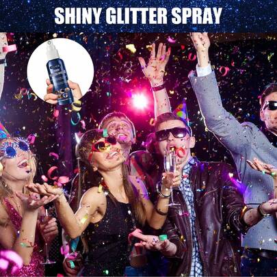 Popular Hot Items - Premium Party Supplies - Glitter Spray, Suitable Halloween,, Birthday Parties, Enhances Makeup Look, Nightclub Party Clothing Highlighter, Skin Brightening Glitter Powder