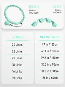 JKSHMYT Weighted Circle For Adults Weight Loss, Exercise Hoop Plus Size 47 Inch/120 Cm, 24 Detachable Links, Fitness Hoop Suitable For Women And Beginners