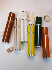 Atomizador de perfume de vidrio envuelto en cuero de lujo de 10 ml, atomizador de perfume recargable mini portátil, contenedor cosmético libre de BPA - verde - Ver 6