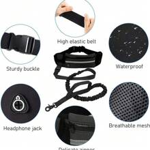 1 Pc Sports Waist Bag Leash High Elastic Anti Impact Tactical Waist For Outdoor Running Walking Dog Leash Pet Supplies