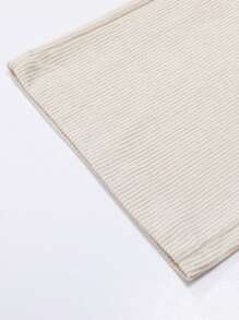 男士加大码灯芯绒直筒裤，宽松休闲高街时尚休闲裤，轻便，适合春秋夏季 - 杏色 - 查看 6