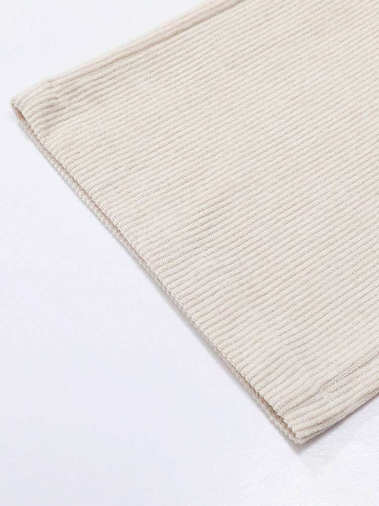 男士加大码灯芯绒直筒裤，宽松休闲高街时尚休闲裤，轻便，适合春秋夏季 - 杏色 - 查看 6