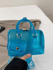 2个/套透明果冻可调节单肩包，适合旅行、上学、工作、办公、斜挎。 - 彩色 - 查看 13