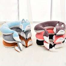 旅行枕U型颈枕可爱狐狸枕抱枕睡枕装饰枕办公室睡眠枕30*30*8CM - 彩色 - 查看 2