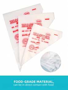 30/100pcs Transparent Cream Piping Bags, Disposable Pastry Bags, Cake Decoration Bags, Suitable For DIY Making Cake, Macarons, Cookies, Pastries Decorations - Piping Bag - View 2