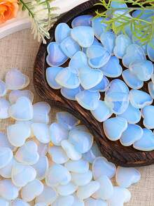 1/5/20/50PCS Opal Heart Crystal Polished Meditation Balancing Energy Gifts For Loved Ones Multifunctional Interior Decoration Jewelry Making Gemstones - 藍白色 - 查看 9