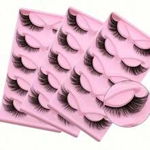 1Packs Of 5 Pairs Of Long Cat Eye False Eyelashes - Holiday Gift, Slim, Elongated, Thick, And Exaggerated Effects - Reusable Strip-Shaped False Eyelashes, Creating A Charming Makeup Look, Perfect For Mother's Day - Nhiều màu - Xem 3