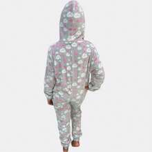 Pijama Fofinho Macacão Nuvem Kigurumi cosplay Menina Original Ideal para Festa Temática, Festa Do Pijama, Viagem, Lazer - Cinza - Visão 5