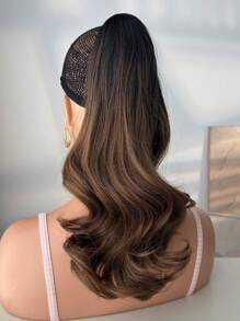 爪子馬尾延伸頭髮漸層16英寸自然波浪熱阻纖維合成馬尾髮飾，適用於女士和女孩日常使用 - 彩色 - 查看 6