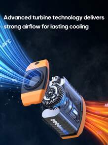 kinscoter 1 Peça Ventilador Portátil Recarregável de Alta Capacidade 8000mAh para Uso Externo, Praia, Camping, Viagens, Acessórios, Refrigerador de Ar, Bateria Portátil, Volta às Aulas, Mini Ventilador Pessoal com Lanterna