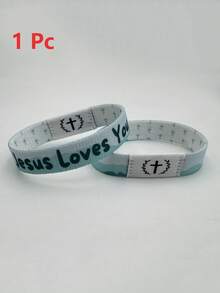 1pc Bible Verse Bracelet, NFC Enabled Christian Daily Prayer Text Bracelet, Unisex, Suitable As Holiday Gift For Halloween, Christmas, New Year