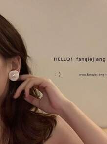 Pendientes tipo botón de estilo coreano, pendientes personalizados para mujer, accesorios de otoño/invierno