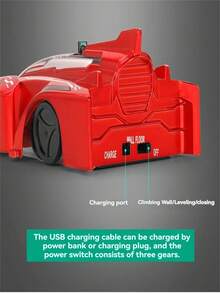 遥控攀爬车，强力吸盘，陆地/墙壁双模式，炫酷灯光，360°旋转，亲子互动，男孩女孩漂移特技攀爬玩具车，生日礼物（遥控图案随机，用户需自备3节AAA电池） - 彩色 - 查看 9