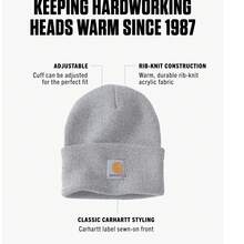 Men's Thick Knit Cuffed Beanie - Classic Winter Hat With Adjustable Fold-Up Brim, Unisex One-Size Fit For Extreme Cold - Xám - Xem 2