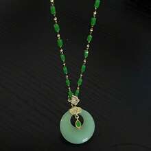 1pc New Fashionable Beauty Waist Jade Necklace For Women, Lock Style With High-Grade Quality, And Elegant, Perfect For Festival Gifts, Birthday Gifts, Party Accessories, Etc. - Green - View 11