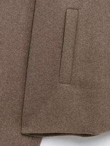 女士时尚休闲法式单排扣短款宽松领羊毛大衣