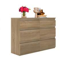 BALCONERA Wooden Chest Of Drawers For The Bedroom (100 X 30 X 70 Cm) – 6 Drawers With Runners | Modern Bedroom Storage Furniture, Also Usable As A Bedside Table - Light Rustic Oak - 查看 7