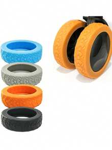 8 件行李箱轮子橡胶保护套、静音行李箱滚轮保护套、可更换硅胶通用轮盖、防震随身行李箱轮子保护套、旅行配件、耐用硅胶行李箱轮子保护套 - 防滑、降噪、减震行李箱轮子套 - 旅行配件，可保护轮子并减少磨损 - 彩色 - 查看 9